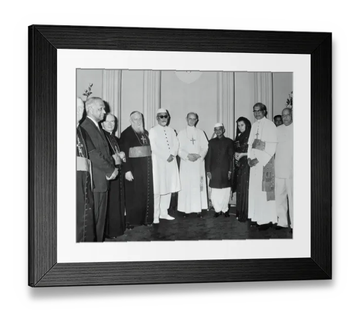 Framed Print : Pope Paul VI with Indian Church Leaders and Officials