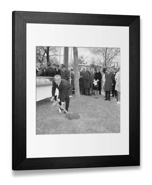 Framed Print : Lyndon Johnson Breaking Ground Framed Print : Lyndon Johnson Breaking Ground