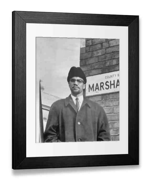 Framed Print : Pensive African American Activist Malcolm X While in England Framed Print : Pensive African American Activist Malcolm X While in England
