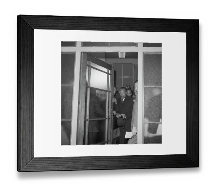 Framed Print : Martin Luther King Leaves FBI Building Framed Print : Martin Luther King Leaves FBI Building