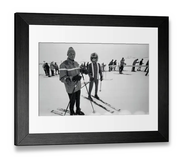 Framed Print : Mrs. John F. Kennedy Getting Ski Lessons from Tim Carter Framed Print : Mrs. John F. Kennedy Getting Ski Lessons from Tim Carter