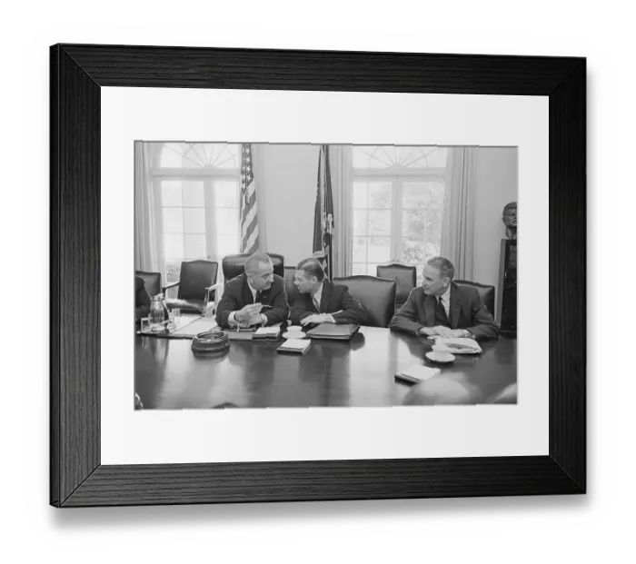 Framed Print : President Johnson With Robert McNamara and Maxwell Taylor Framed Print : President Johnson With Robert McNamara and Maxwell Taylor