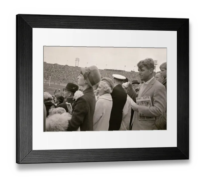 Framed Print : Robert F. Kennedy Watching Football Game and Holding Sports Literature Framed Print : Robert F. Kennedy Watching Football Game and Holding Sports Literature