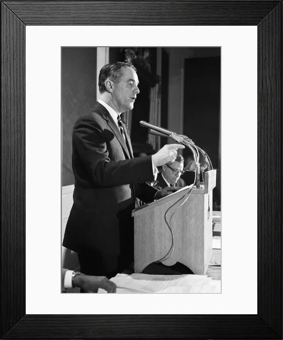 Framed Print : Sargent Shriver Gestures During Address Framed Print : Sargent Shriver Gestures During Address