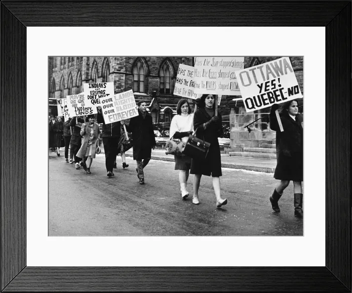 Framed Print : Native American Protesters Holding Signs Framed Print : Native American Protesters Holding Signs