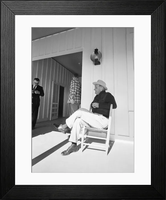 Framed Print : President Johnson in Rocking Chair