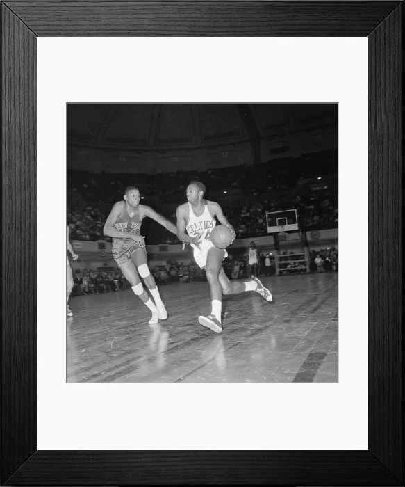 Framed Print : Sam Jones Dribbling Past Bob Boozer Framed Print : Sam Jones Dribbling Past Bob Boozer
