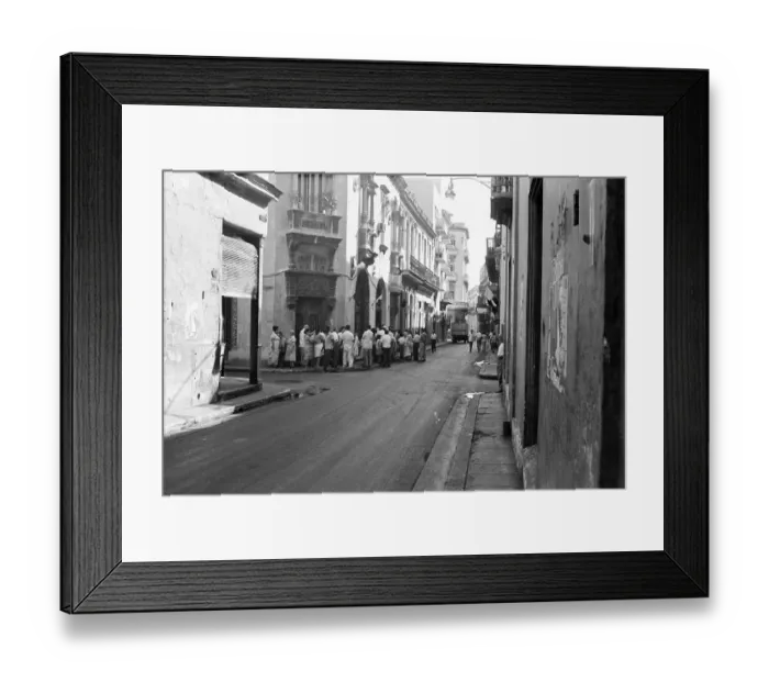 Framed Print : Cubans in Line for Bread Framed Print : Cubans in Line for Bread