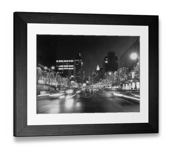 Framed Print : Avenue Of White Lights, Chicago Framed Print : Avenue Of White Lights, Chicago