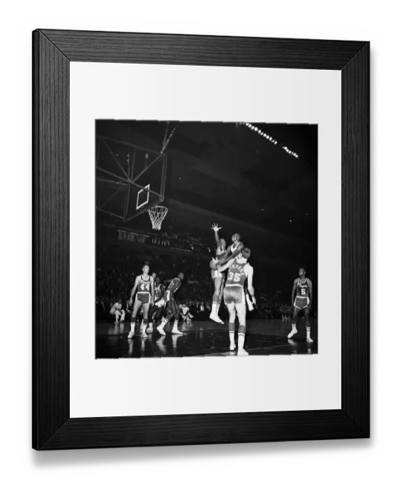 Framed Print : Elgin Baylor Blocking Johnny Green's Shot