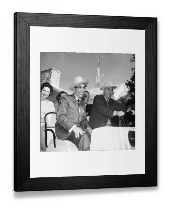 Framed Print : President Johnson and Gustav Ordaz Riding in a Golf Cart Framed Print : President Johnson and Gustav Ordaz Riding in a Golf Cart