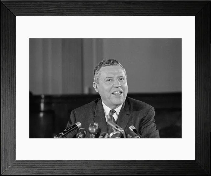 Framed Print : Senator Ralph Yarborough Speaking at Microphones Framed Print : Senator Ralph Yarborough Speaking at Microphones