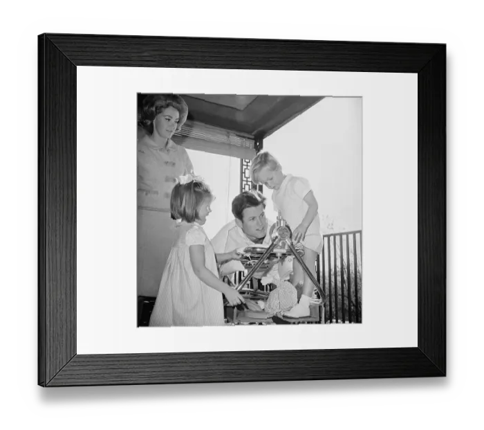 Framed Print : Edward Kennedy Playing With His Children