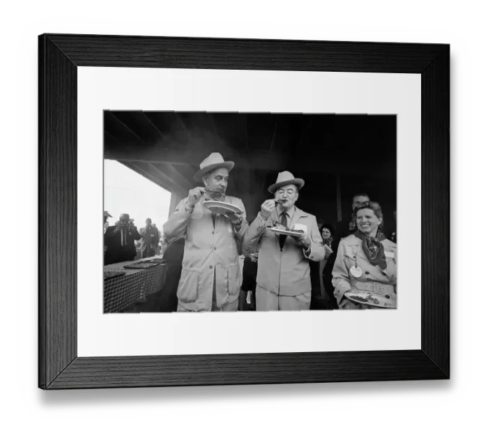 Framed Print : Lyndon B. Johnson Eating Spare Ribs