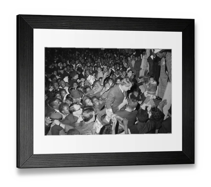 Framed Print : People Crowding Around Robert Kennedy Framed Print : People Crowding Around Robert Kennedy