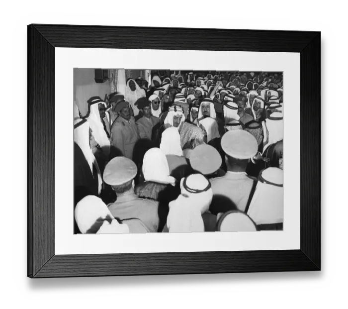 Framed Print : King Faisal Greets Supporters Framed Print : King Faisal Greets Supporters