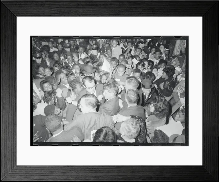 Framed Print : Robert F. Kennedy Inside Massive Crowd During Campaign Framed Print : Robert F. Kennedy Inside Massive Crowd During Campaign