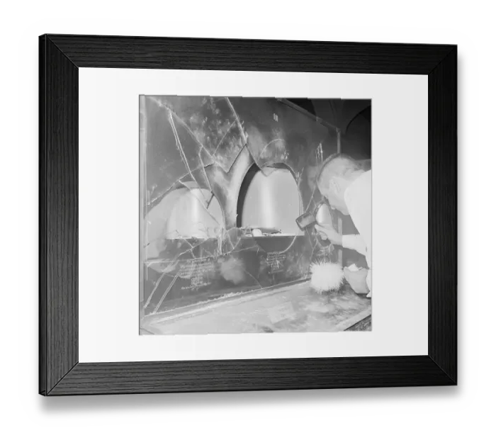 Framed Print : Policeman Dusting for Fingerprints Framed Print : Policeman Dusting for Fingerprints