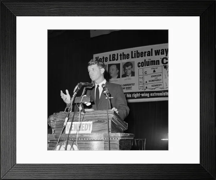 Framed Print : Robert F. Kennedy Gesturing at Microphones Framed Print : Robert F. Kennedy Gesturing at Microphones