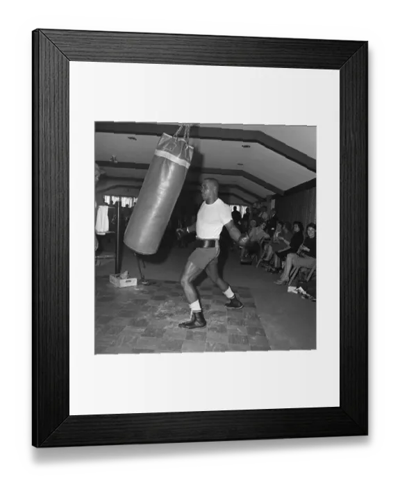 Framed Print : Sonny Liston With One Arm Ready to Punch Boxing Bag Framed Print : Sonny Liston With One Arm Ready to Punch Boxing Bag