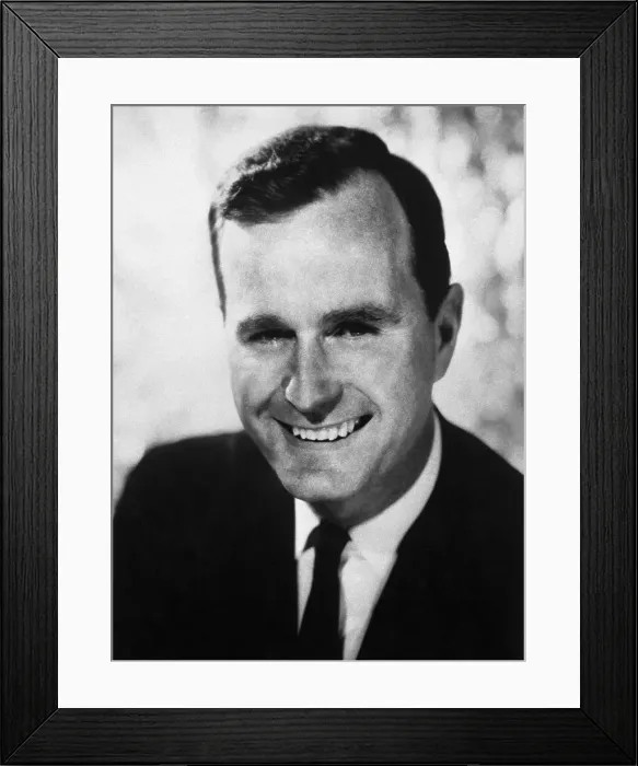 Framed Print : Portrait of George Bush Framed Print : Portrait of George Bush