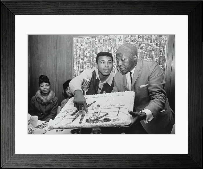Framed Print : Muhammad Ali With Victory Cake
