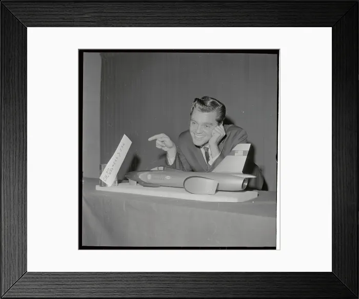 Framed Print : Craig Breedlove Wondering About New Gas Formula Framed Print : Craig Breedlove Wondering About New Gas Formula