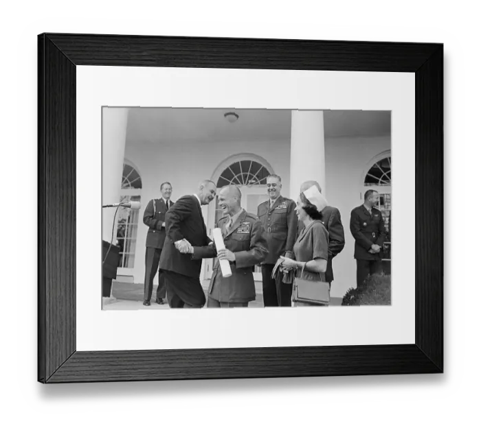 Framed Print : John Glenn and Lyndon Johnson Shaking Hands Framed Print : John Glenn and Lyndon Johnson Shaking Hands