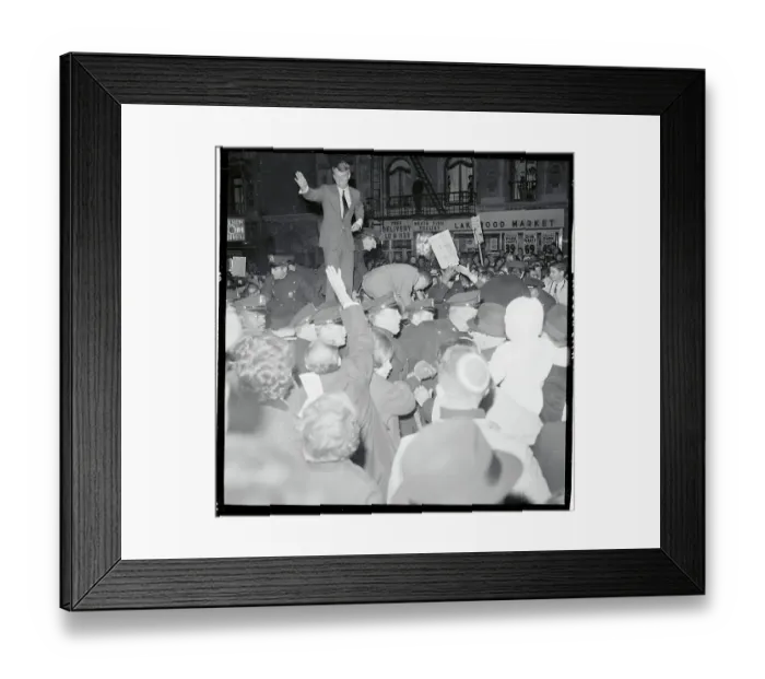 Framed Print : Robert F. Kennedy Waving Atop Automobile Framed Print : Robert F. Kennedy Waving Atop Automobile