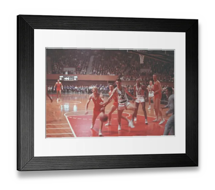 Framed Print : Basketball Players Fighting for Ball