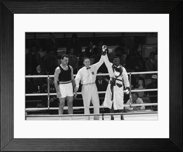 Framed Print : Joe Frazier After Winning Olympic Boxing Match Framed Print : Joe Frazier After Winning Olympic Boxing Match