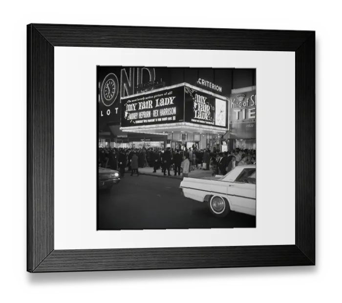 Framed Print : My Fair Lady Premiere--Crowd & Marquis Framed Print : My Fair Lady Premiere--Crowd & Marquis