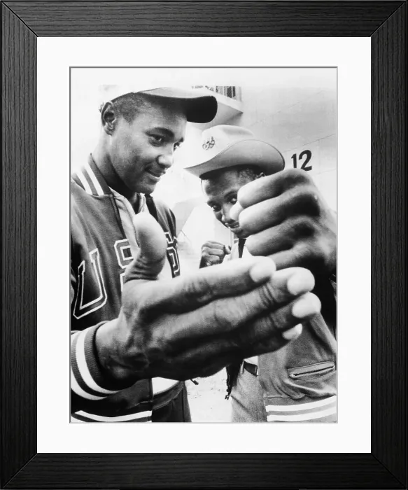 Framed Print : Hands Up!. American heavyweight judoist George Harris Framed Print : Hands Up!. American heavyweight judoist George Harris
