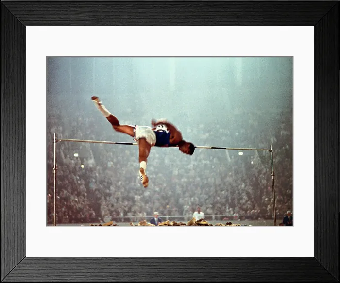 Framed Print : John Thomas Clearing High bar Framed Print : John Thomas Clearing High bar