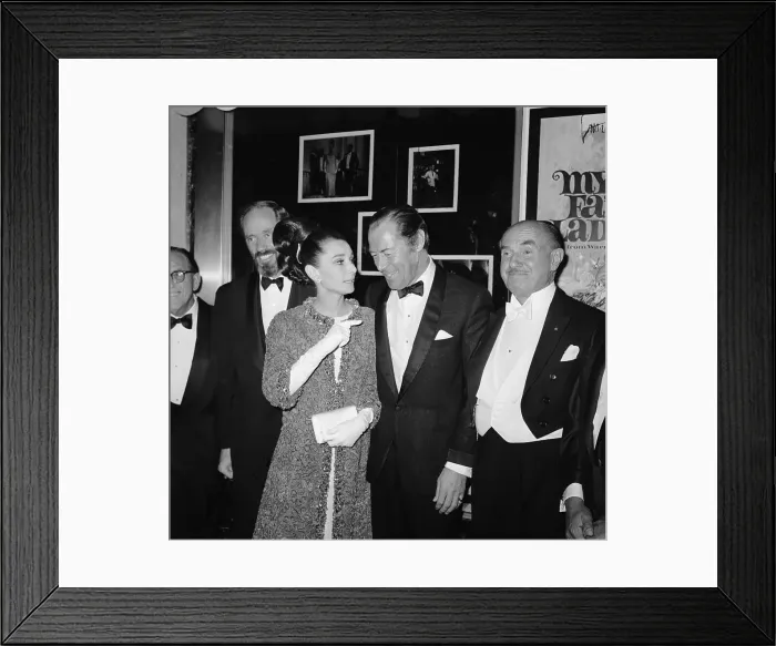 Framed Print : Audrey Hepburn and Rex Harrison at My Fair Lady Premier Framed Print : Audrey Hepburn and Rex Harrison at My Fair Lady Premier