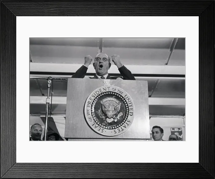 Framed Print : Lyndon Johnson Making Forceful Gesture Framed Print : Lyndon Johnson Making Forceful Gesture