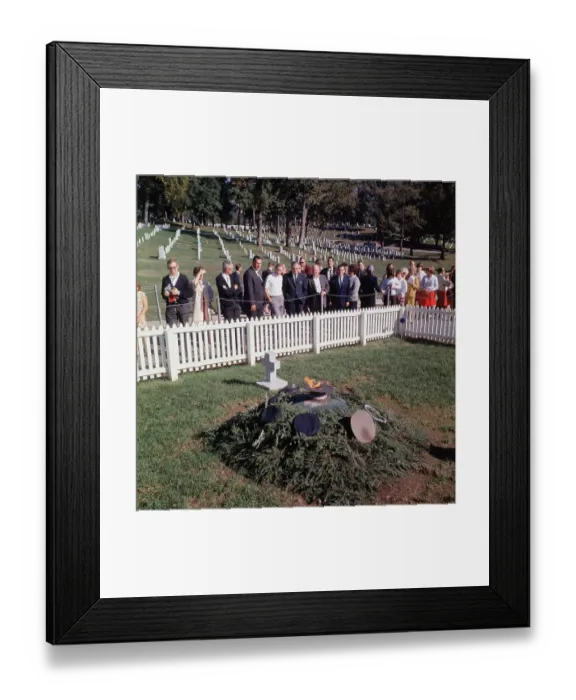 Framed Print : People Gathering at the Kennedy Grave Framed Print : People Gathering at the Kennedy Grave