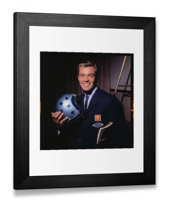 Framed Print : Craig Breedlove Holding onto Model Framed Print : Craig Breedlove Holding onto Model