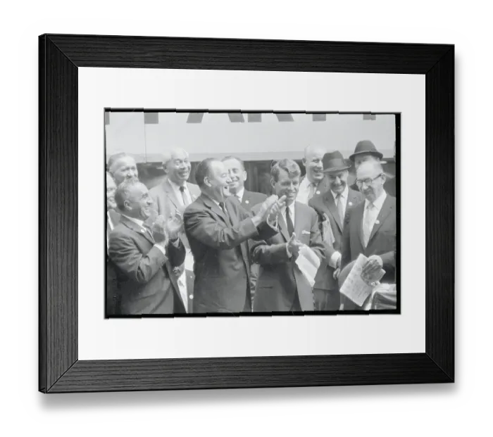 Framed Print : Robert F. Kennedy and Hubert Humphrey Applauding Together Framed Print : Robert F. Kennedy and Hubert Humphrey Applauding Together