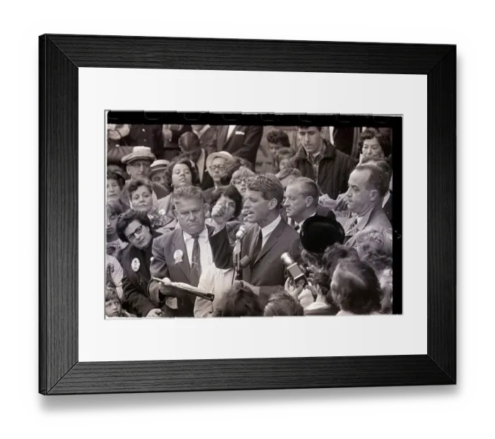 Framed Print : Robert Kennedy Addressing Crowd at Rally Framed Print : Robert Kennedy Addressing Crowd at Rally