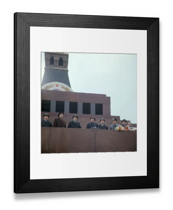 Framed Print : Communist Leaders Standing Above Crowd Framed Print : Communist Leaders Standing Above Crowd