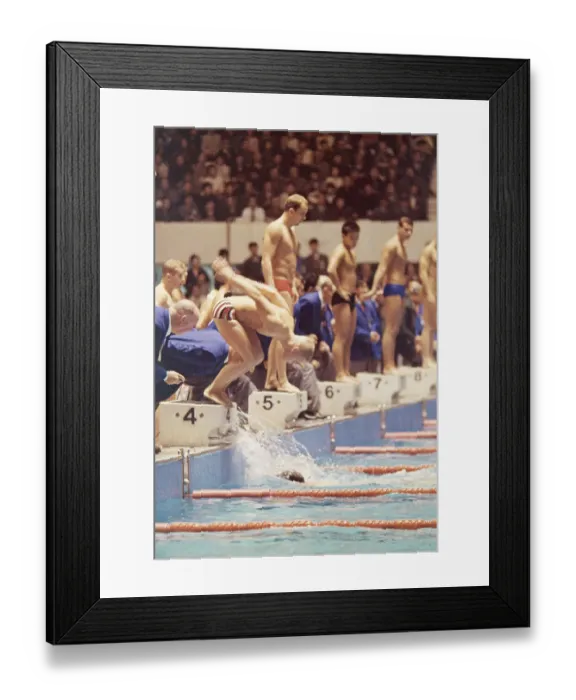 Framed Print : Tokyo Olympics Men's Swimming Event Framed Print : Tokyo Olympics Men's Swimming Event