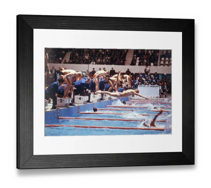Framed Print : Tokyo Olympics Men's Swimming Event Framed Print : Tokyo Olympics Men's Swimming Event