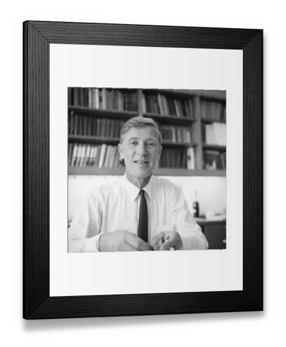 Framed Print : Nobel Prize Winner Konrad E. Bloch in Library Framed Print : Nobel Prize Winner Konrad E. Bloch in Library