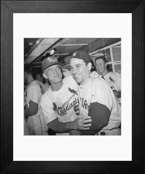 Framed Print : Johnny Keane and Yogi Berra After World Series