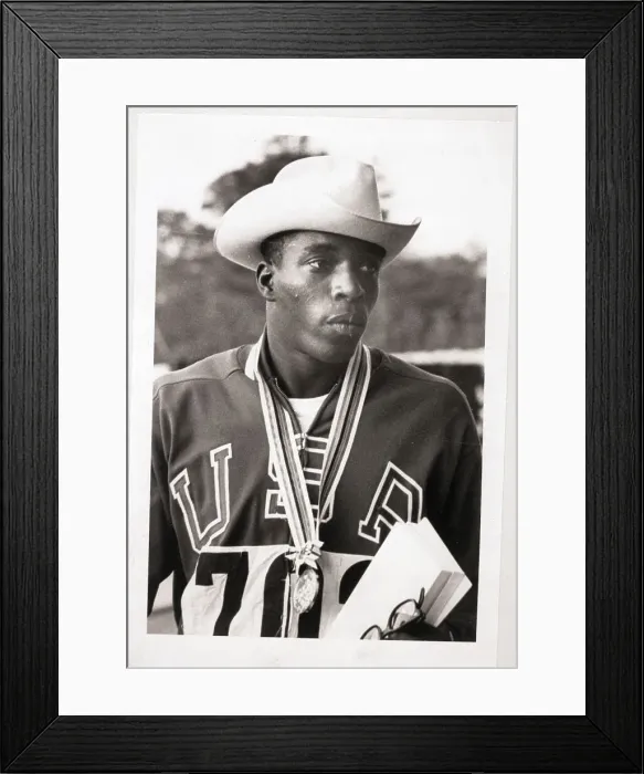Framed Print : Bob Hayes at Olympic Medal Ceremony Framed Print : Bob Hayes at Olympic Medal Ceremony