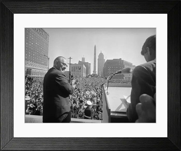 Framed Print : President Lyndon Johnson Applauding Robert Kennedy Framed Print : President Lyndon Johnson Applauding Robert Kennedy