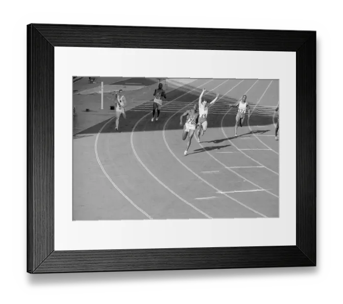 Framed Print : Bob Hayes Winning Olympic 100 Meter Dash