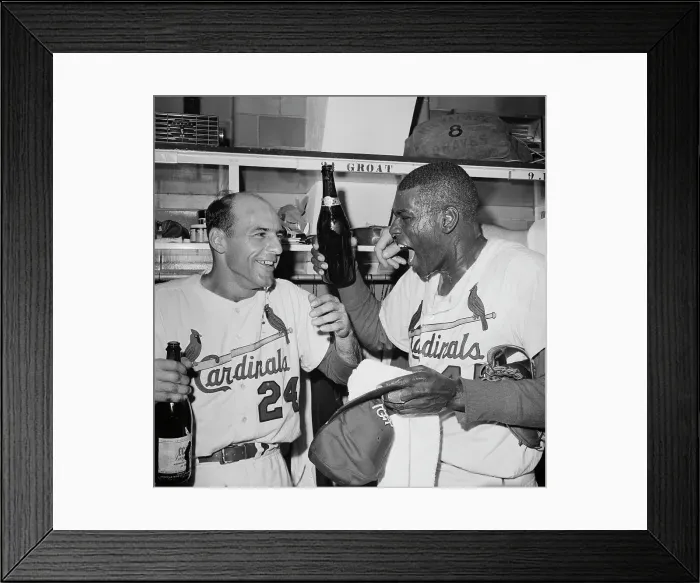 Framed Print : Bob Gibson Pouring Champagne On Head Framed Print : Bob Gibson Pouring Champagne On Head