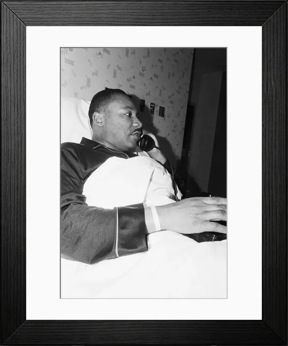 Framed Print : Dr. King Receiving Nobel Prize Call Framed Print : Dr. King Receiving Nobel Prize Call